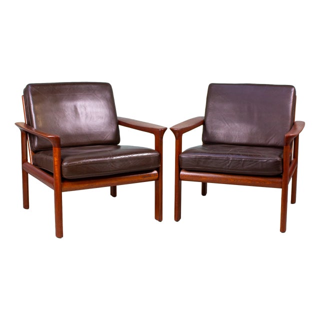 Mid-Century Teak Lounge Chairs by Sven Ellekaer for Komfort, 1960s, Set of 2 For Sale