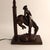 Remington Bronze "The Outlaw" Table Lamp W/ Stained Glass Shade in Mission Style For Sale - Image 4 of 13
