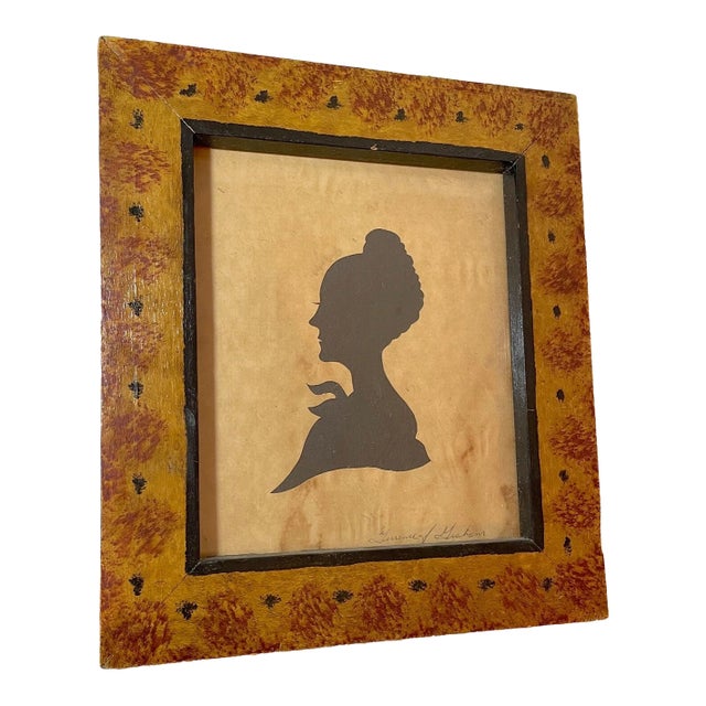 Antique 1800's Terrence Graham Cut Out Black Silhouette Portrait Mary Lincoln For Sale