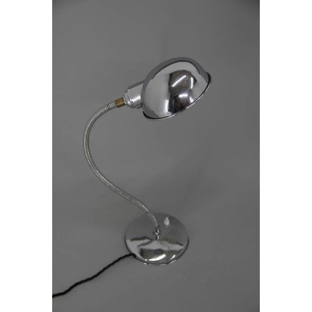 Silver Table Lamp with Flexible Shade, 1940s For Sale - Image 8 of 9