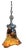 Metal Antique Silver Tone Sculptural Med Goat Head & Abstract Art Glass Pendant Light For Sale - Image 7 of 18
