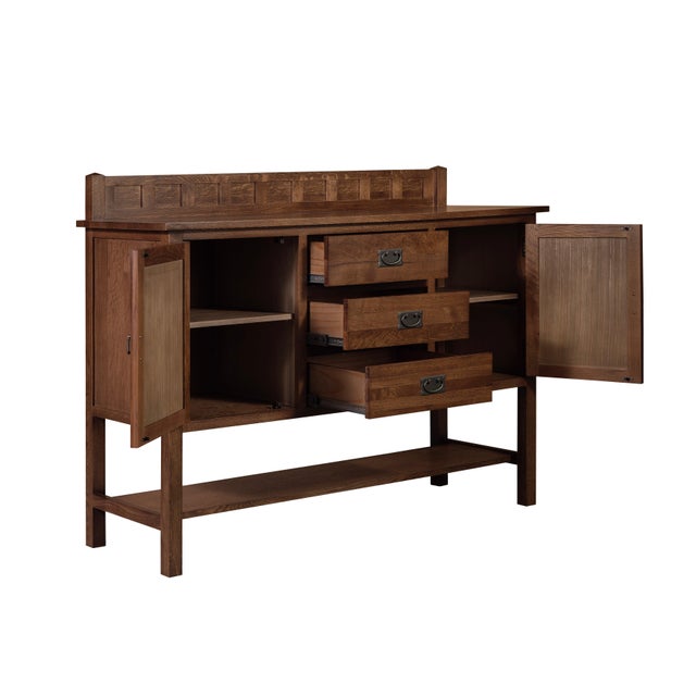Mission Turner Sideboard With 3 Drawers and 2 Doors - Walnut (Aw) - 58" For Sale - Image 9 of 11
