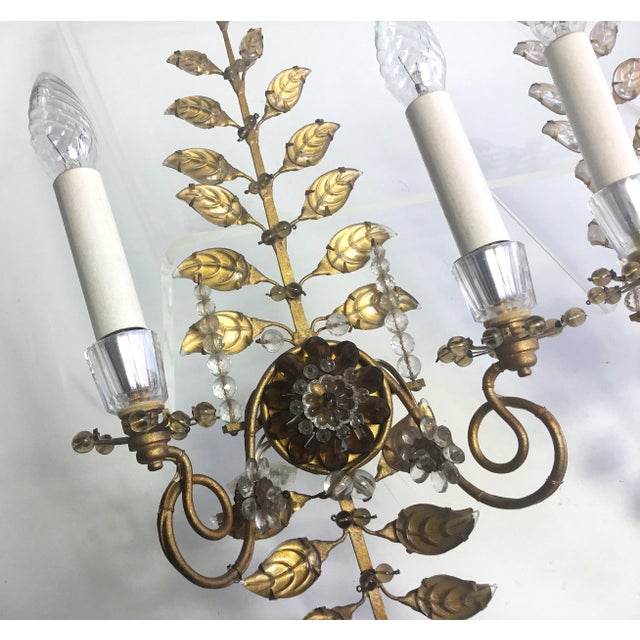 Vintage Gilded Wall Lights by Banci Firenze, 1960s, Set of 2 For Sale - Image 11 of 13