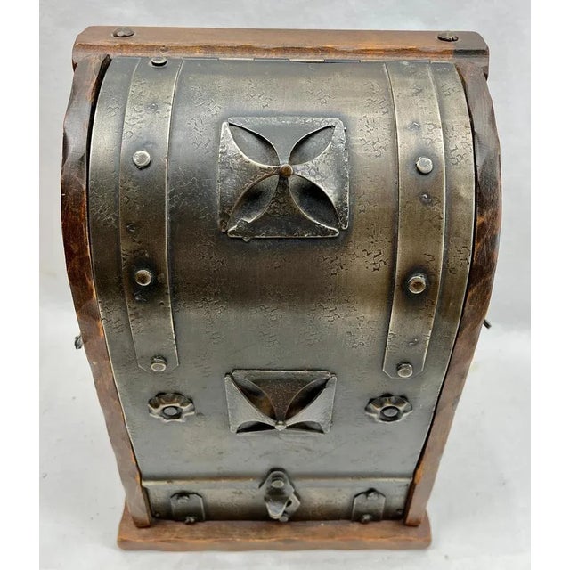 Gold Arts & Crafts Wine Box with Decorative Metal Work, 1920s For Sale - Image 8 of 9