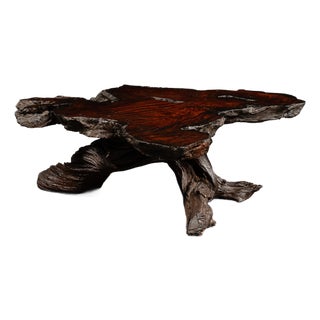 Mid 20th Century Live-Edge Burlwood Root Coffee Table For Sale
