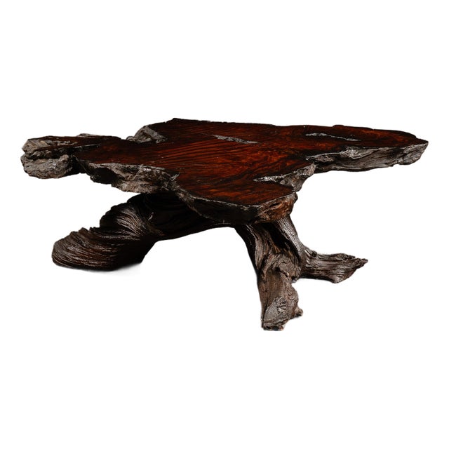 Mid 20th Century Live-Edge Burlwood Root Coffee Table For Sale
