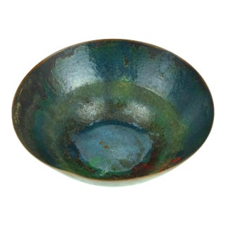 Mid 20th Century Enamel on Copper Decorative Bowl For Sale