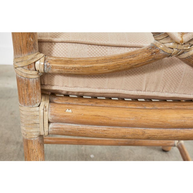 Pair of McGuire Rattan Leona Loop Back Dining Armchairs For Sale - Image 11 of 12