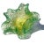 Mid-Century Modern Barovier Toso Murano Vintage Green Bubbles Gold Flecks Italian Art Glass Flower Star Shape Bowl For Sale - Image 3 of 9