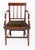 A fine Georgian mahogany armchair of elegant and restrained form. Raised upon tapered legs united by an H-frame stretcher....