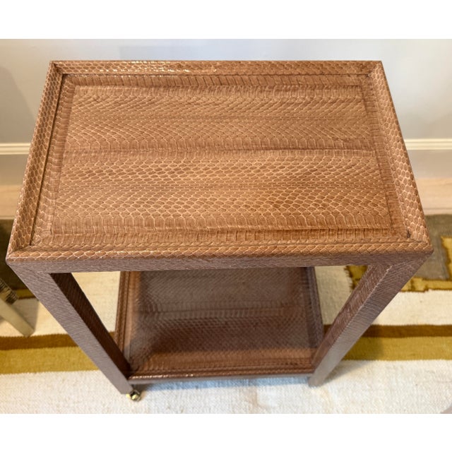 Karl Springer Snakeskin Telephone Table For Sale - Image 11 of 12