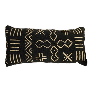 African Custom Made Bogolan Mud Cloth Lumbar Pillow 16" W For Sale