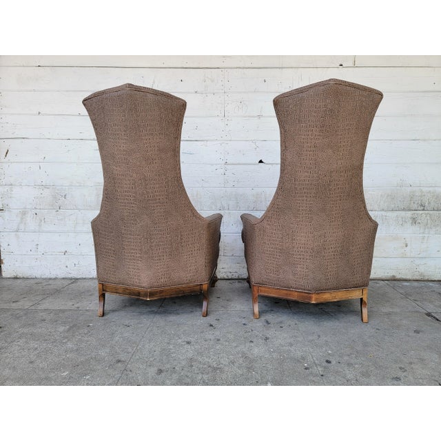 1980s 1980s Hollywood Regency High Back Chairs - Set of 2 For Sale - Image 5 of 18