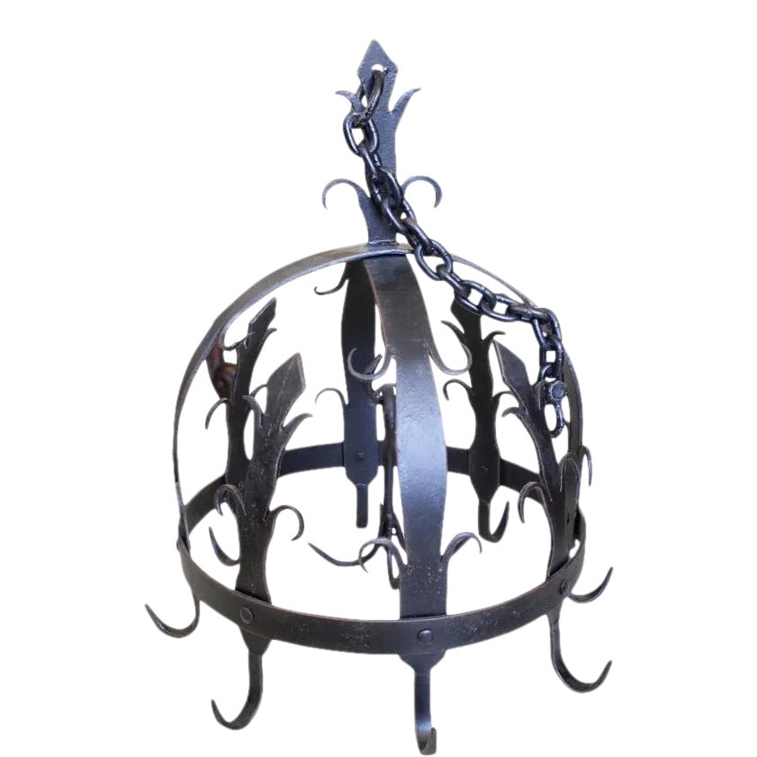 Ornamental Wrought Iron Pot Rack or Herb Drying Rack Chairish