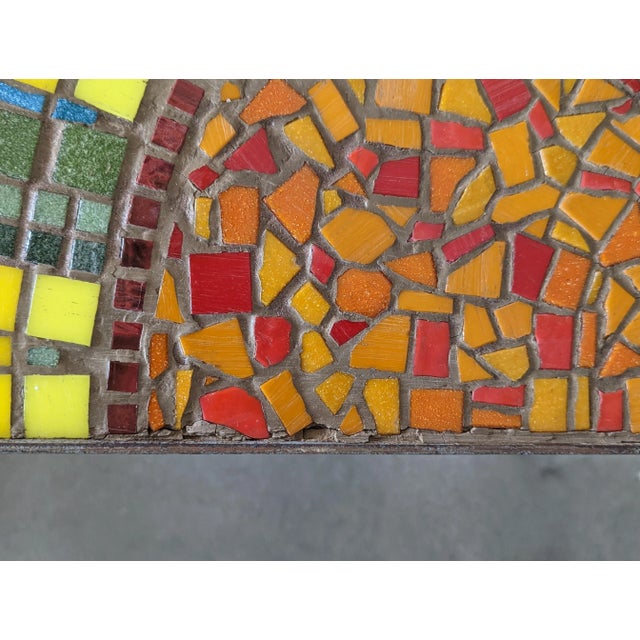 Metal 1950's California Mosaic Angular Side Table W Copper Hairpin Legs For Sale - Image 7 of 10