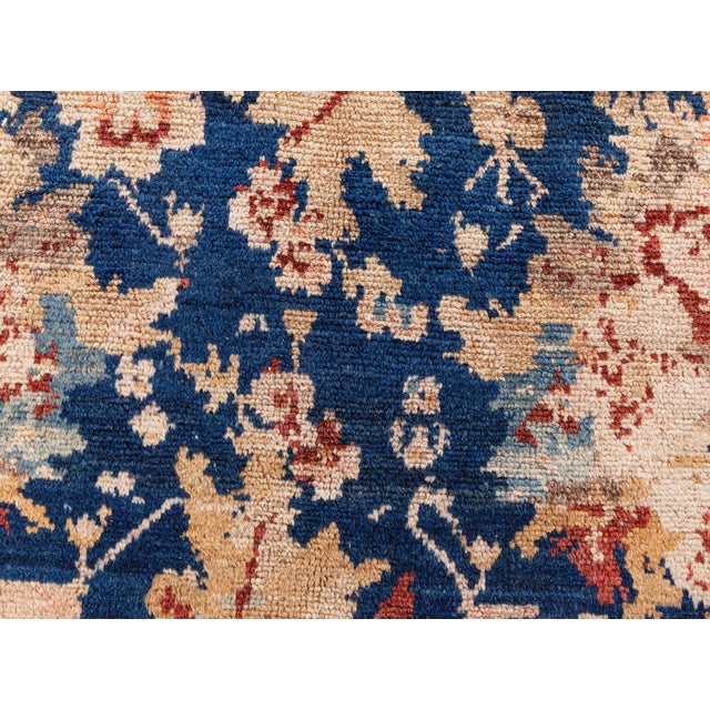 Authentic Persian Malayer Botanic Handmade Wool Rug For Sale - Image 9 of 10