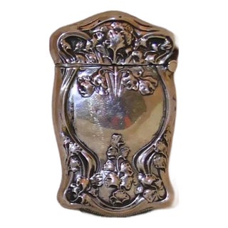 1900s Art Nouveau Period Sterling Matchsafe For Sale
