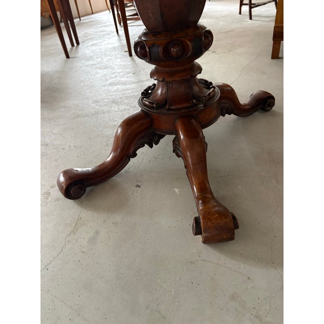 English Walnut Center Table, Circa 1850, Tilt Top For Sale - Image 11 of 12