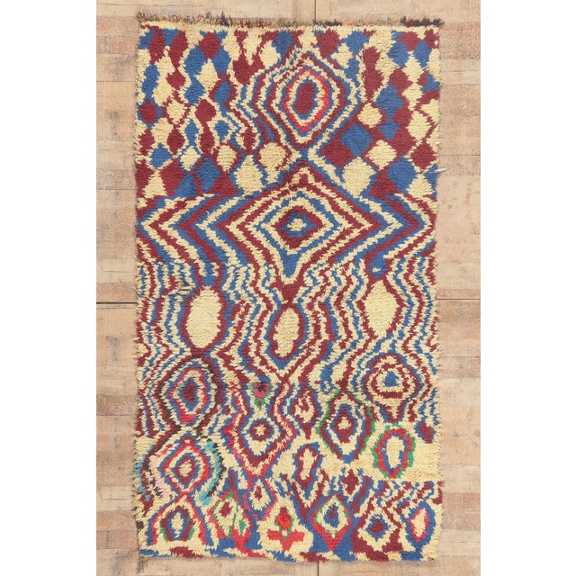 Vintage Azilal Boucherouite Moroccan Rug, 04'07 X 08'02 For Sale - Image 10 of 10