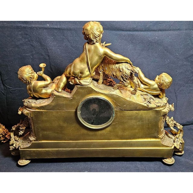Pendulum in Bronze and Sèvres Porcelain with Candelabras, Set of 3 For Sale - Image 12 of 17