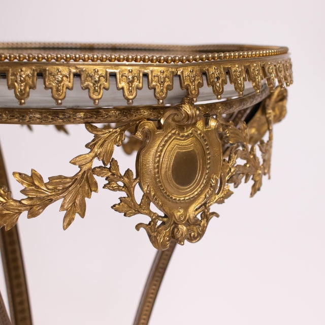 Late 19th-Century French Louis XVI-Revival Ormolu Sèvres-Style Porcelain Ornamental Guéridon For Sale - Image 16 of 18