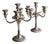 Large Vintage Curved Silver-Plated 5-Arm Candleholders, 1950s, Set of 2 For Sale