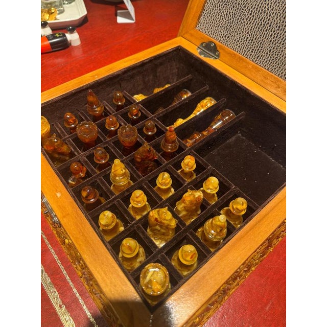 Yellow Amber and Bakelite Chess Set, 1900s, Set of 33 For Sale - Image 8 of 16