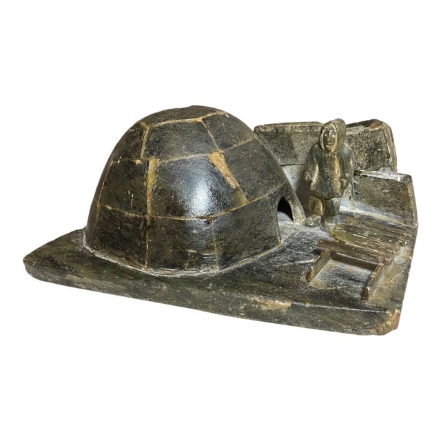 Antique Carved Francois Soapstone Canadian Figural Eskimo Sculpture Inuit Art For Sale