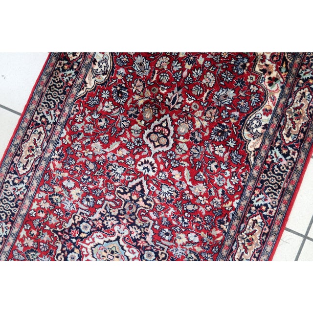 1960s, Handmade Vintage Persian Kashan Runner 2.4' X 5.8' For Sale In New York - Image 6 of 10