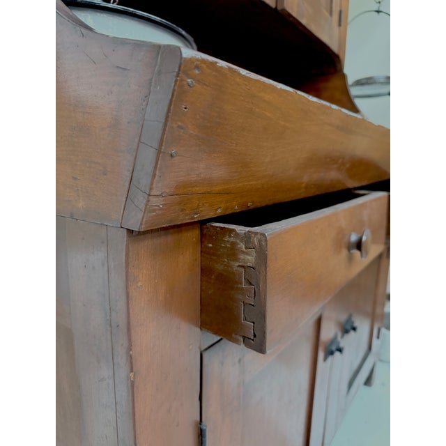 Burnt Umber Antique 19th Century Dry Sink Hutch For Sale - Image 8 of 10