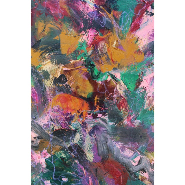 Pink Flirt Original Abstract Oil Painting by Lisa Finlayson For Sale - Image 8 of 9