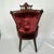 Antique Victorian-Style Parlor Chair Featuring Rich Red Velvet Tufted Upholstery For Sale - Image 10 of 13