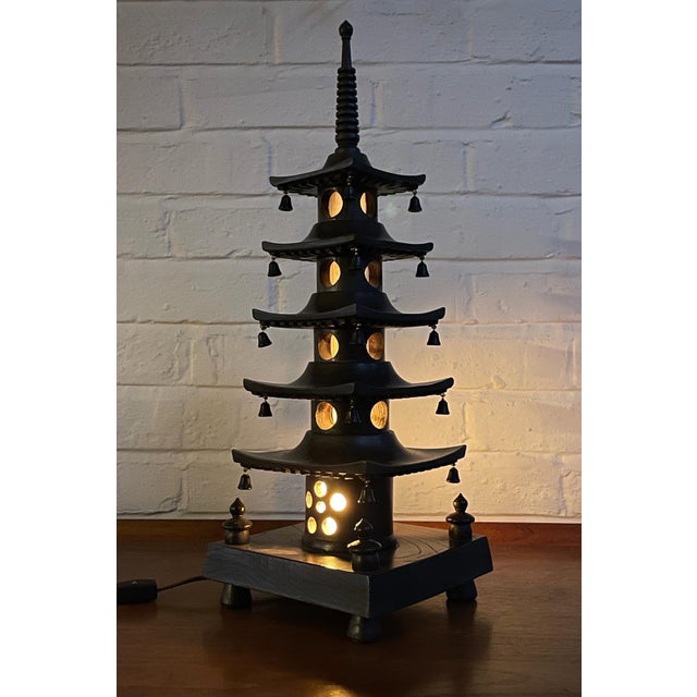 Mid 20th Century Asian Modern Japanese Pagoda Lamp For Sale - Image 10 of 10