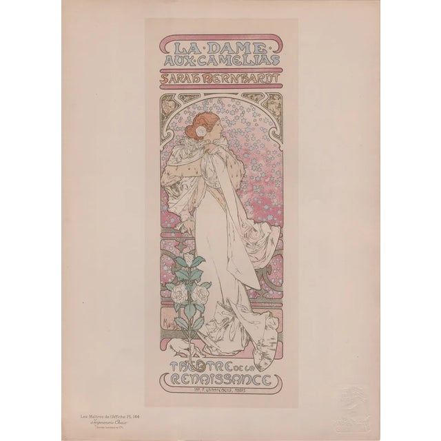 Alphonse Mucha, La Dame aux Camelias from Les Maîtres de L'Affiche, 1898, Original Lithograph For Sale