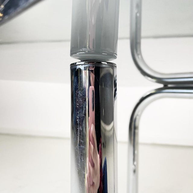 Italian Modern Coffee Table in Chromed Steel with Rectangular Smoked Glass Top, 1970s For Sale - Image 11 of 16