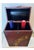 Wine Bottle Case, for Two. Faux Leather. Wood Studded Wine Box Tote. One Case For Sale - Image 4 of 8