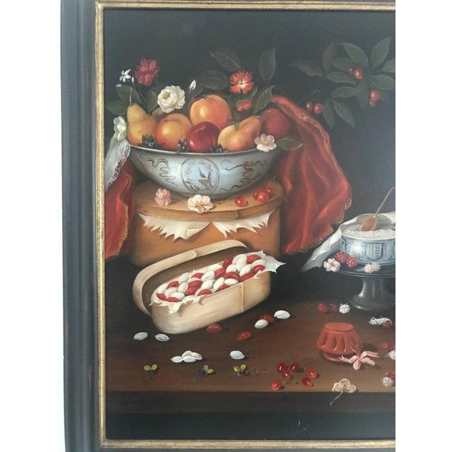 20th Century Still Life of Fruit, Flowers and Pottery For Sale - Image 7 of 8