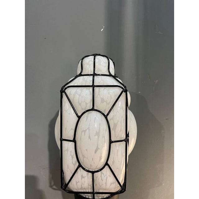 Polychrome Murano Glass Wall Lamp with Black Metal Frame, Italy, 1980s For Sale - Image 6 of 8