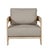 Paradiso Outdoor Solid Teak Wood Chair Natural Look - Gray Fabric For Sale In Chicago - Image 6 of 12