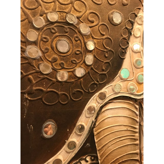 Early 20th Century Vintage Rajasthani Fragmented - Mirror Painting of a Bride For Sale - Image 5 of 9