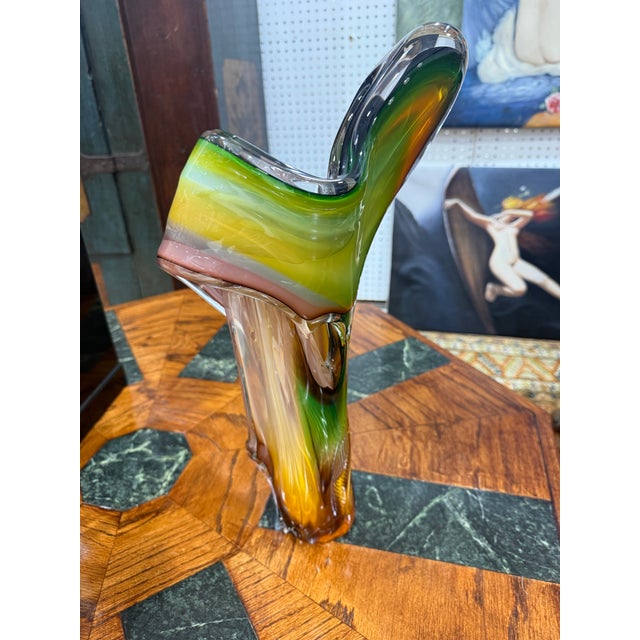 Jody Fine Studios Signed Large Artglass Sommerso Sculpture 2006 18in