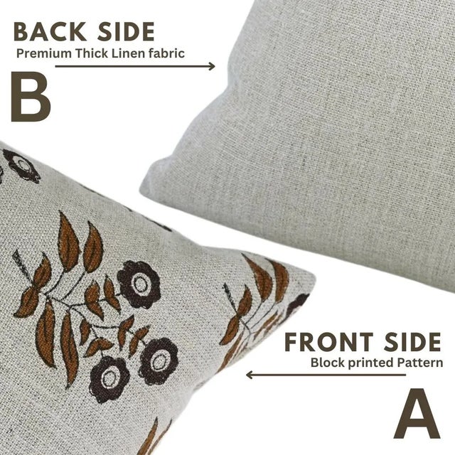 Block Print Cushion Cover 26x26 Inch Throw Pillow for Home Decor-Neha For Sale - Image 4 of 5