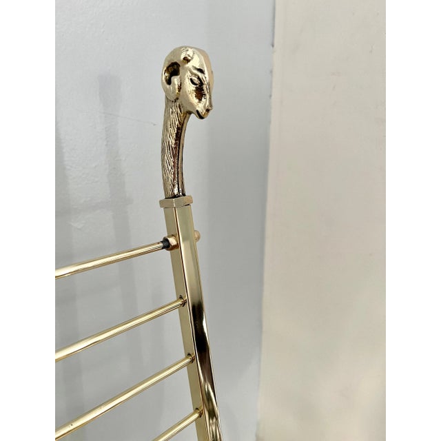 Maison Jansen Style Polished Brass Magazine Rack For Sale - Image 10 of 13