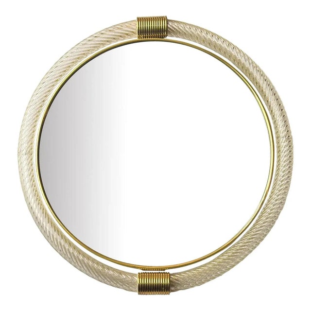 Venetian Round Murano Glass Wall Mirror by Simoeng, in Exhibition Piece conditions. Designed from 2000