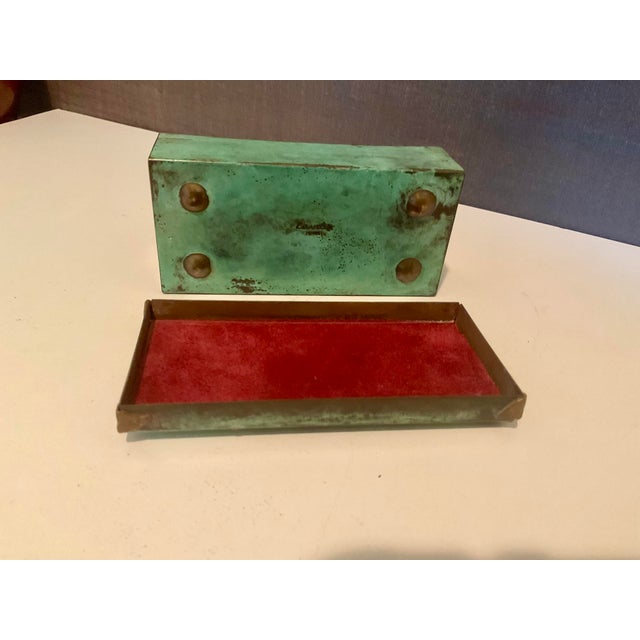 Metal Vintage Zenda Mexico Copper Box With Bird and Floral Relief For Sale - Image 7 of 16