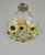 Loys Lucha French Art Deco Pendant Light 1930s - Yellow Blue Geometric Floral Bowl For Sale - Image 4 of 14