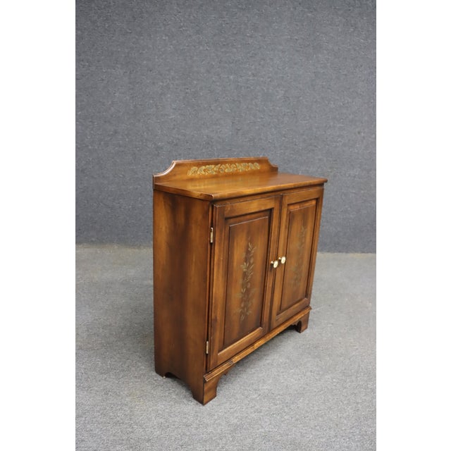 Wood Hitchcock Stenciled Maple Two-Door Console Cabinet For Sale - Image 7 of 12