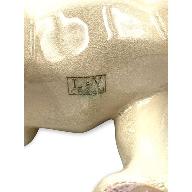 Art Deco Cubist Craquelé Polar Bear from L&V Ceram, France, 1970s For Sale - Image 14 of 18