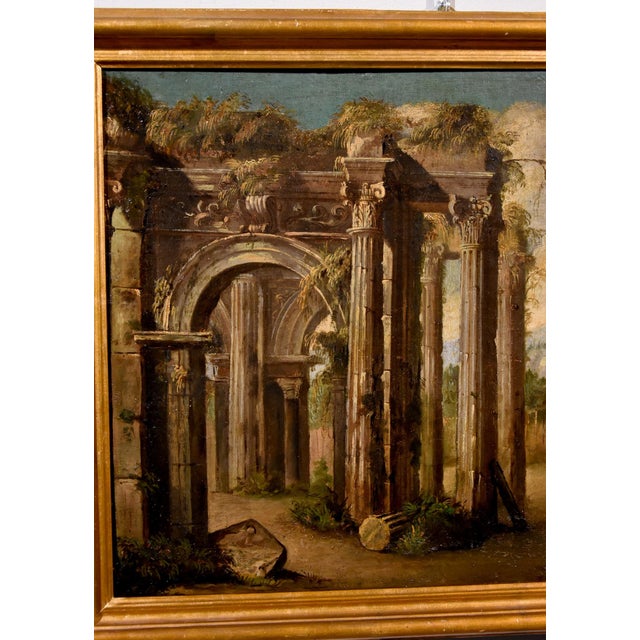 Follower of Niccolò Codazzi, Capricci Landscapes, 1700, Oil on Canvases, Framed, Set of 2 For Sale - Image 17 of 18