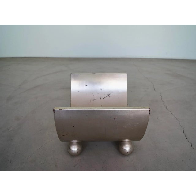 1950's Mid-Century Modern Bentwood Silver Leaf Magazine Rack For Sale - Image 9 of 13